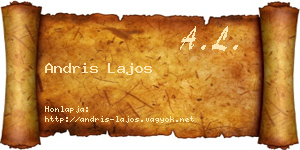 Andris Lajos névjegykártya