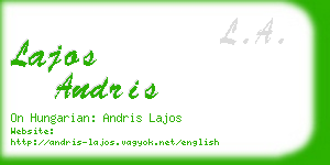 lajos andris business card